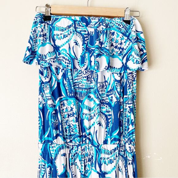 Lilly Pulitzer | Ailsie Jumpsuit Keep On Trunkin Indigo Blue White Preppy XS - Picture 3 of 7